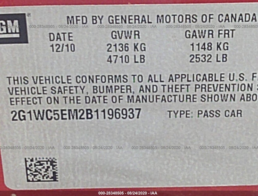 2G1WC5EM2B1196937