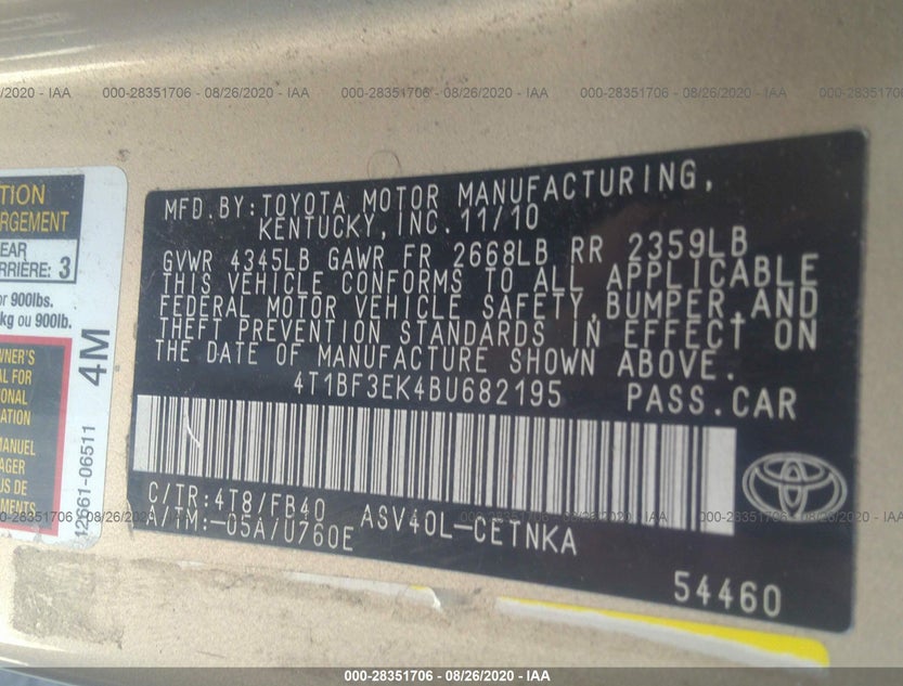 4T1BF3EK4BU682195