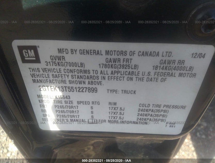 2GTEK13T551227899