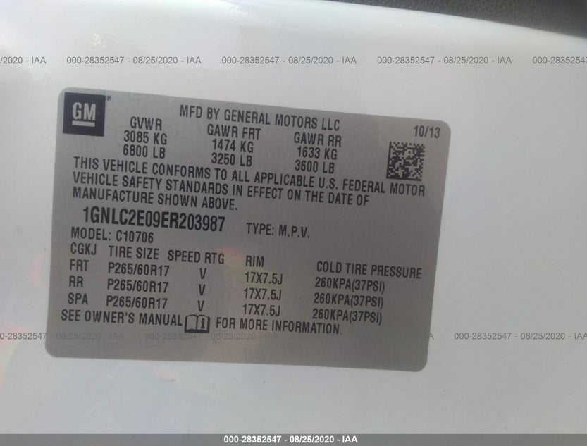 1GNLC2E09ER203987