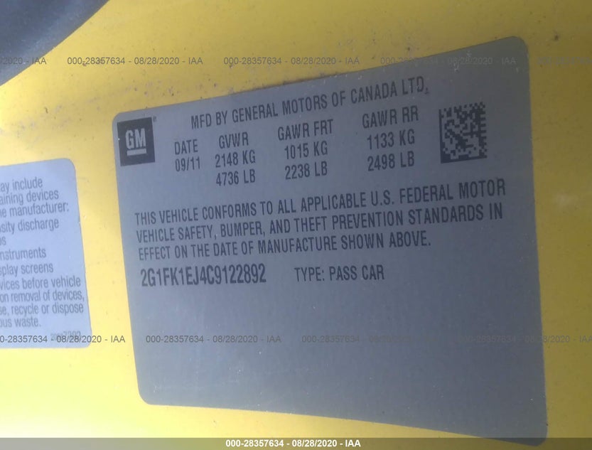 2G1FK1EJ4C9122892