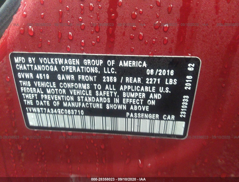 1VWBT7A34GC063710