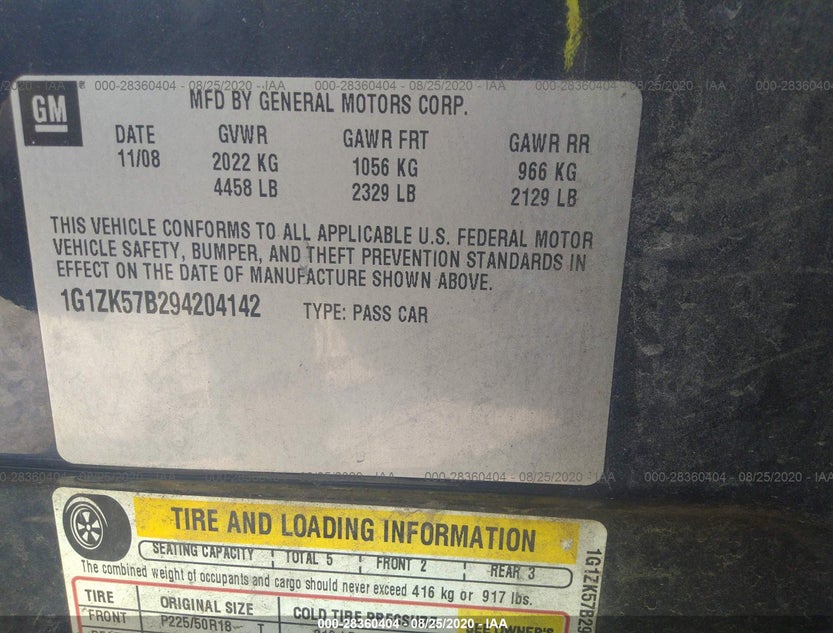 1G1ZK57B294204142