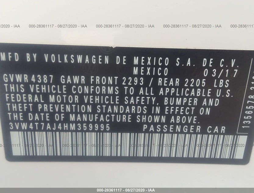 3VW4T7AJ4HM359995