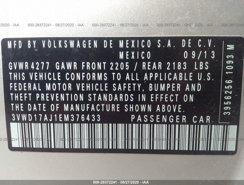 3VWD17AJ1EM376433