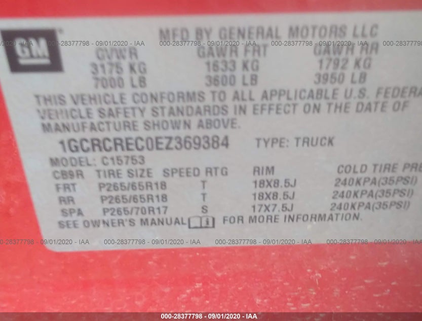 1GCRCREC0EZ369384