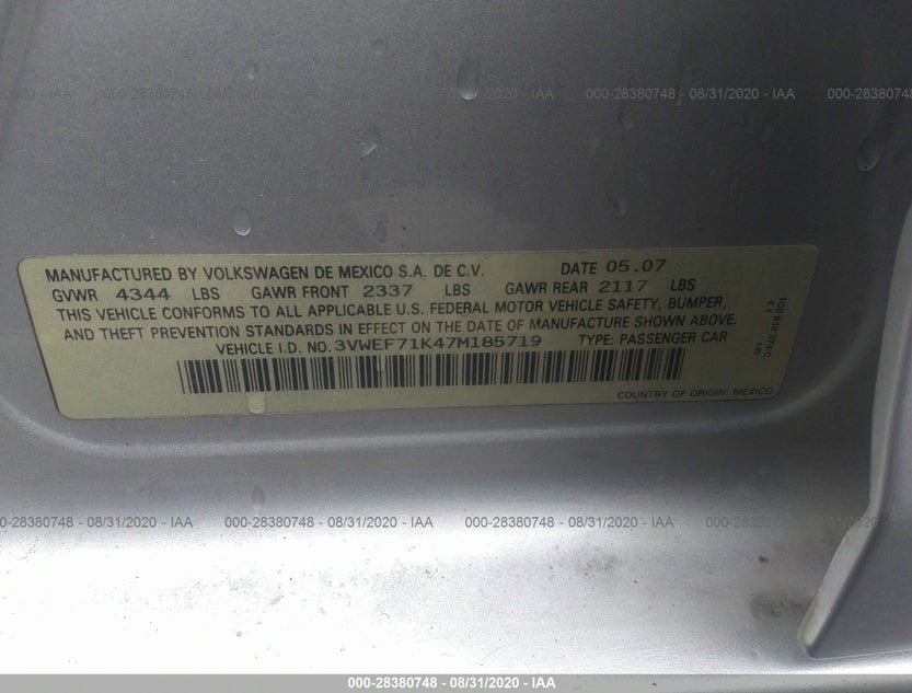3VWEF71K47M185719