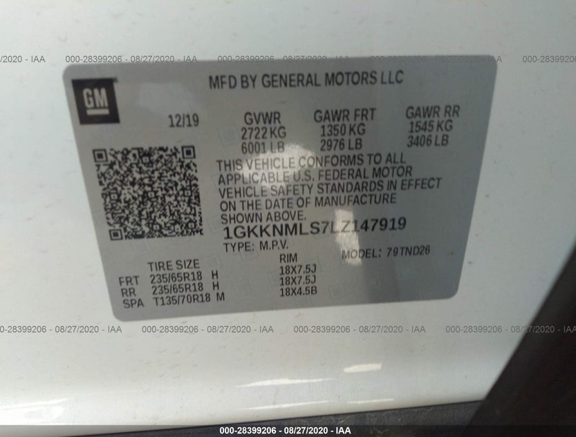 1GKKNMLS7LZ147919