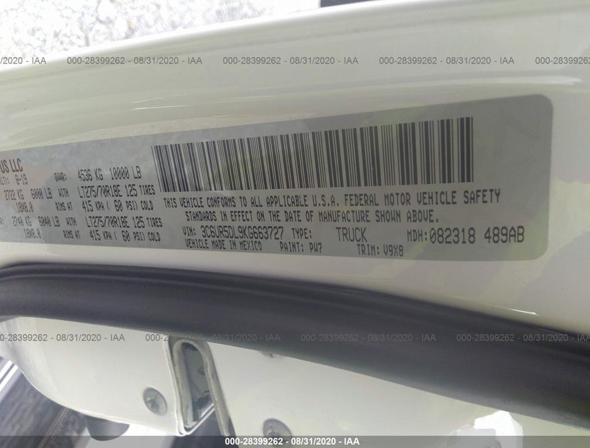 3C6UR5DL9KG663727