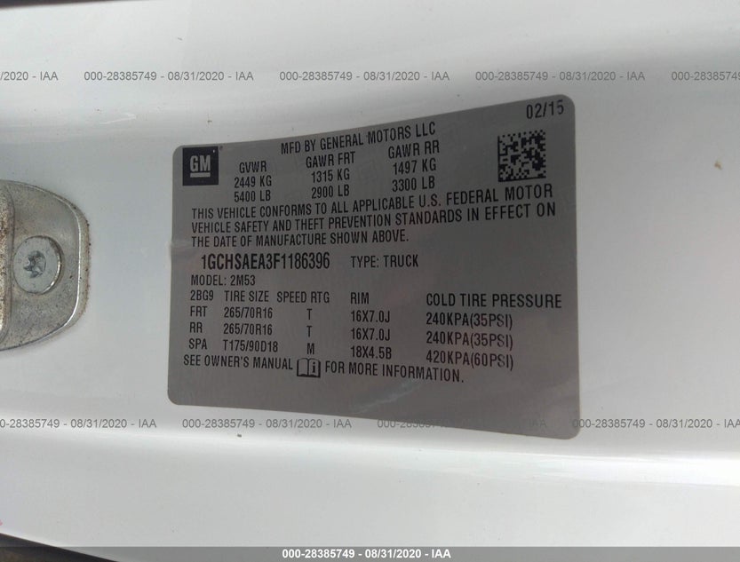 1GCHSAEA3F1186396