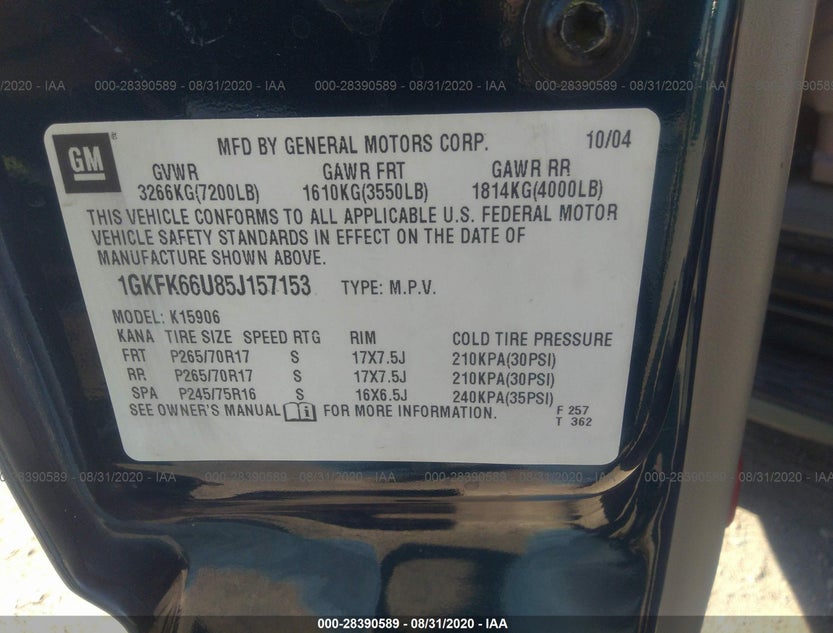 1GKFK66U85J157153