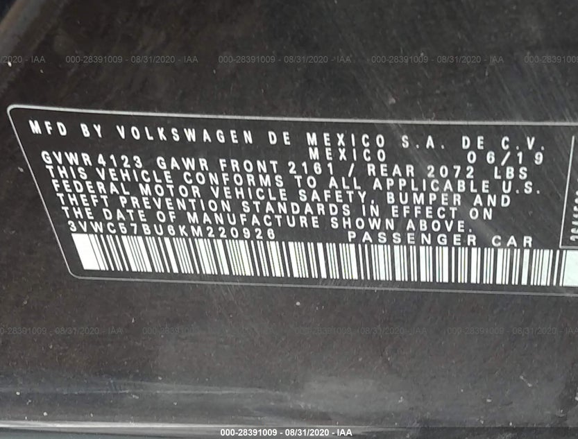 3VWC57BU6KM220926