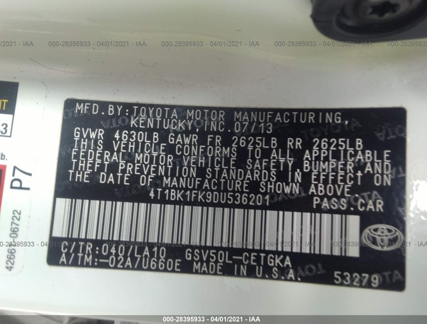 4T1BK1FK9DU536201