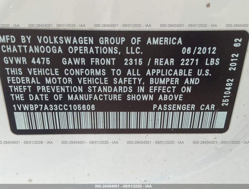 1VWBP7A33CC105606