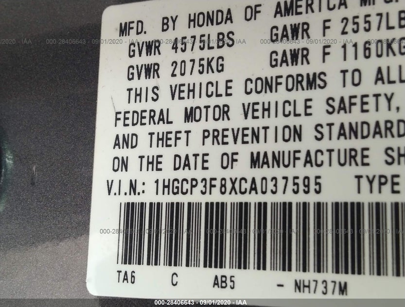 1HGCP3F8XCA037595