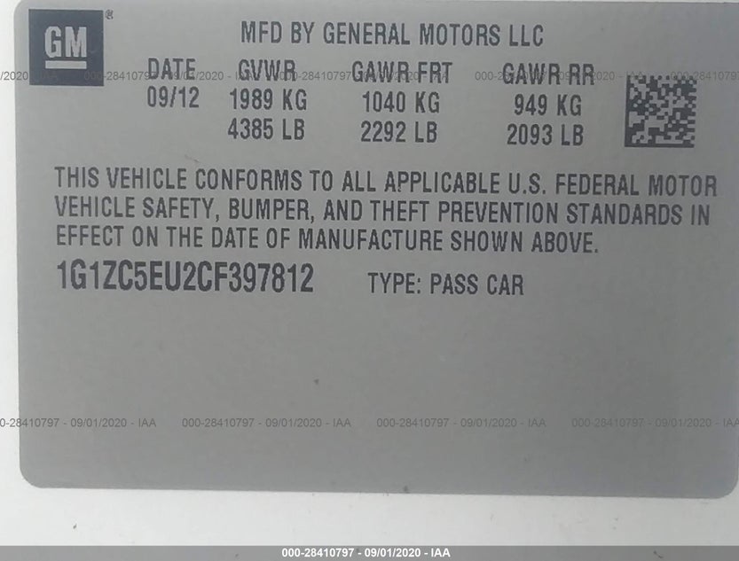 1G1ZC5EU2CF397812