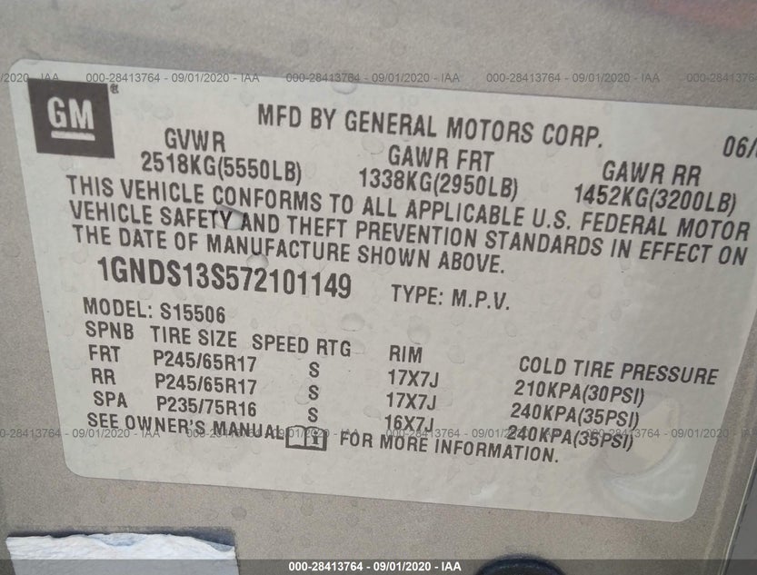 1GNDS13S572101149