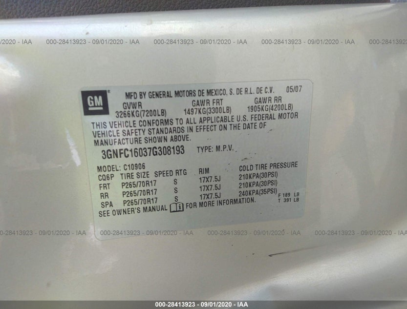 3GNFC16037G308193