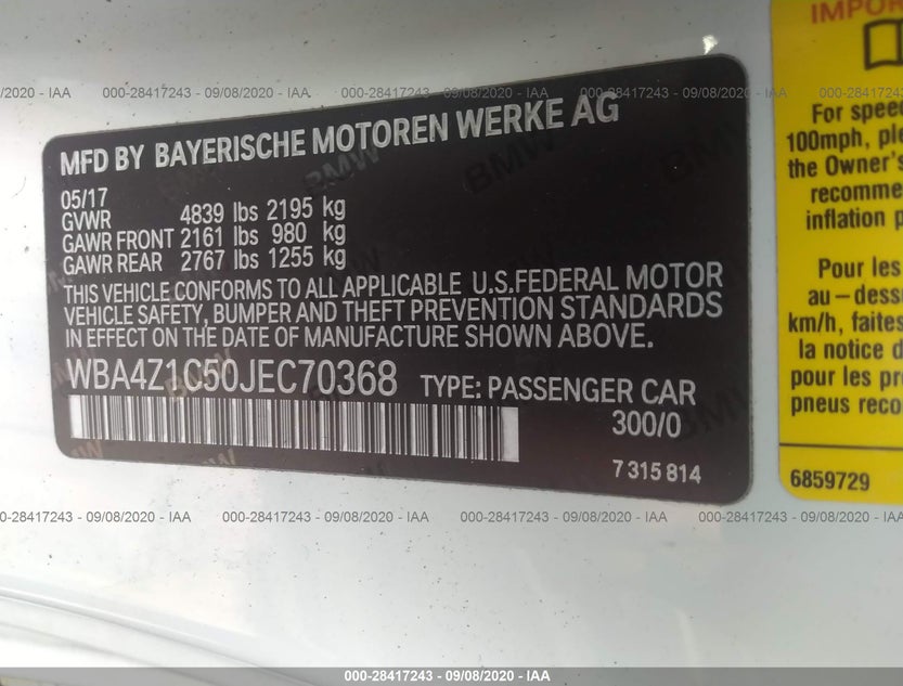 WBA4Z1C50JEC70368