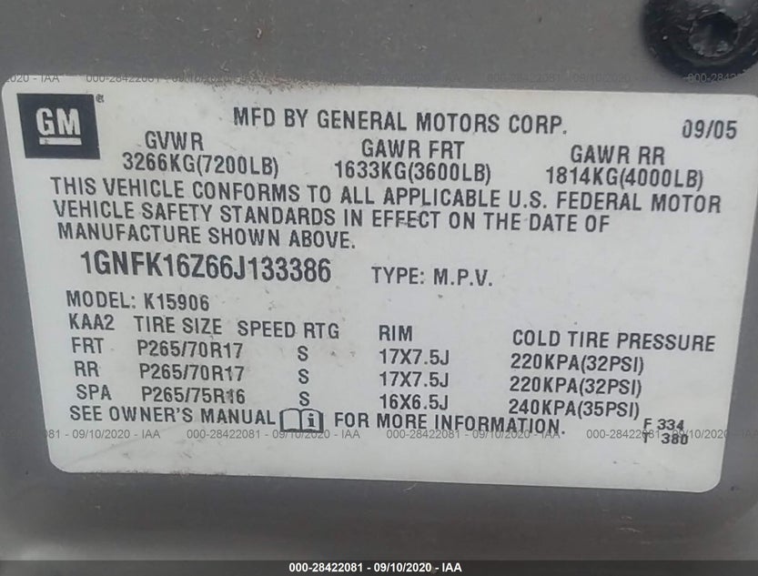 1GNFK16Z66J133386