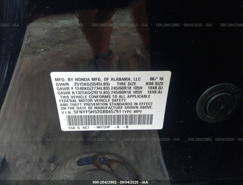 5FNYF5H52GB045791