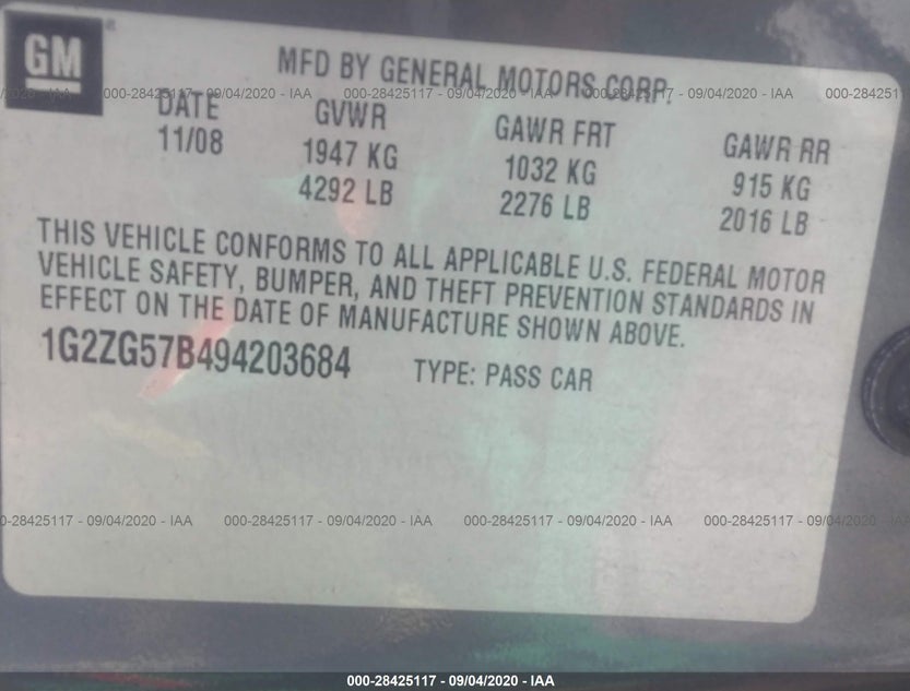 1G2ZG57B494203684