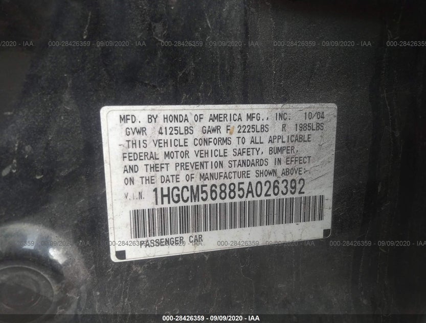 1HGCM56885A026392