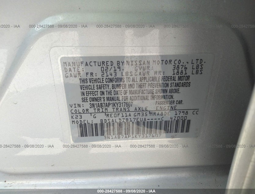 3N1AB7AP1KY317607