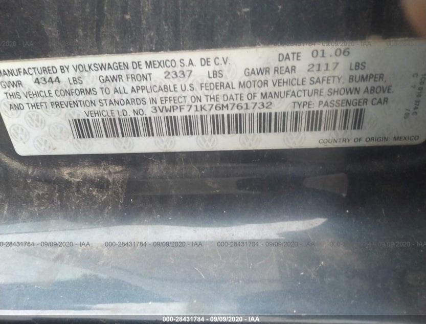 3VWPF71K76M761732