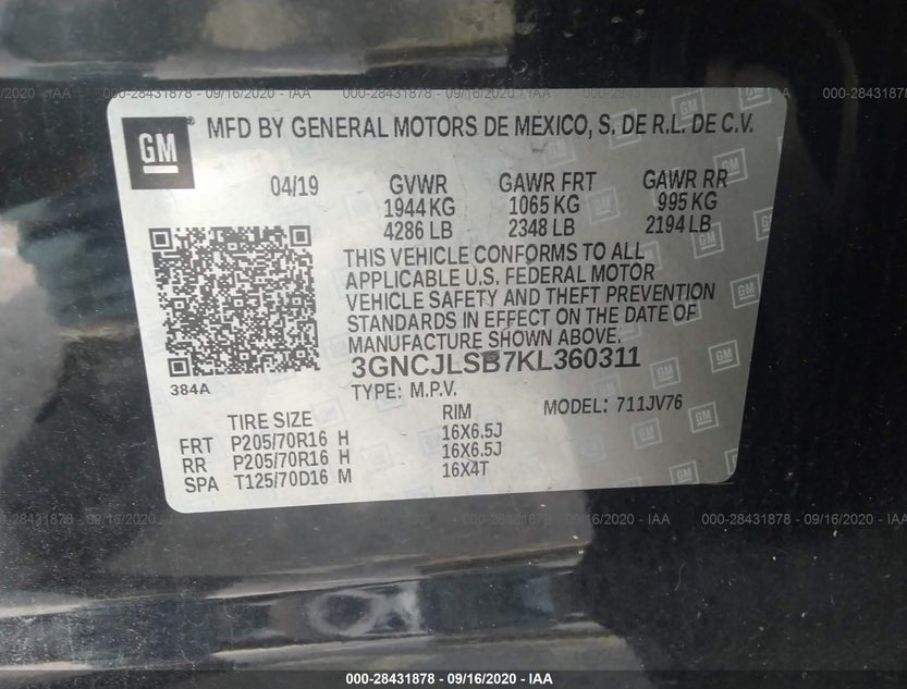 3GNCJLSB7KL360311