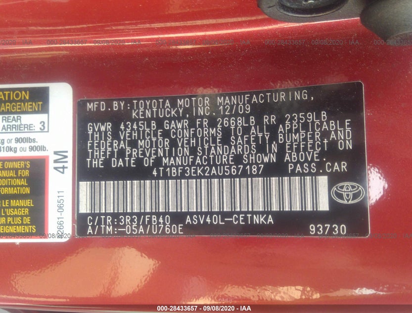 4T1BF3EK2AU567187