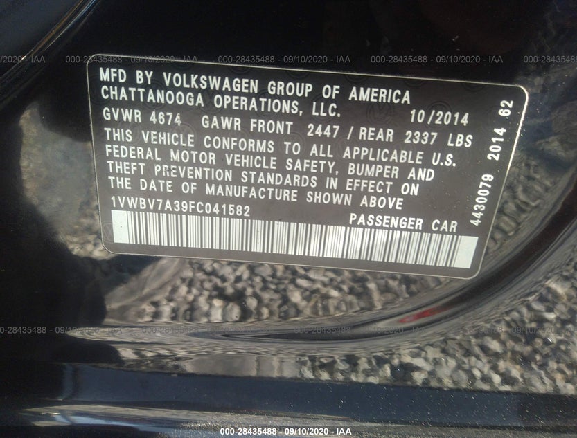1VWBV7A39FC041582