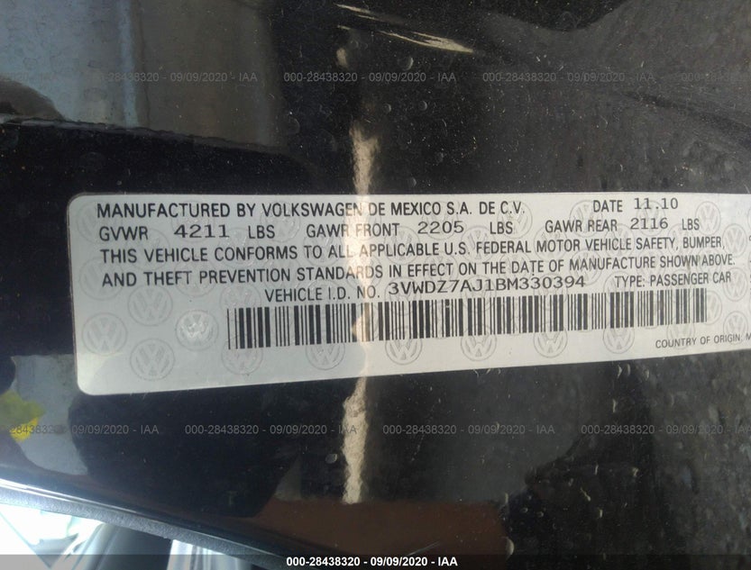 3VWDZ7AJ1BM330394