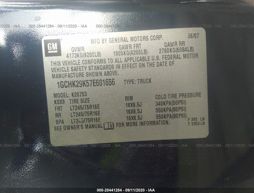 1GCHK29K57E601656