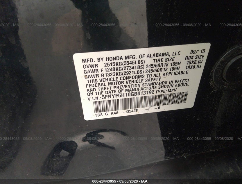 5FNYF5H10GB013192