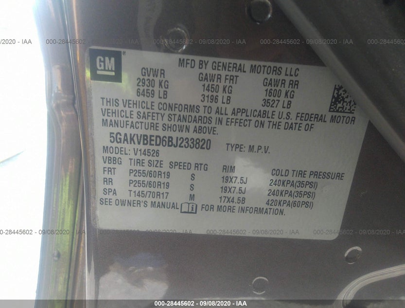 5GAKVBED6BJ233820