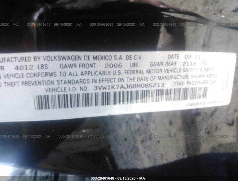 3VW1K7AJ6BM085213