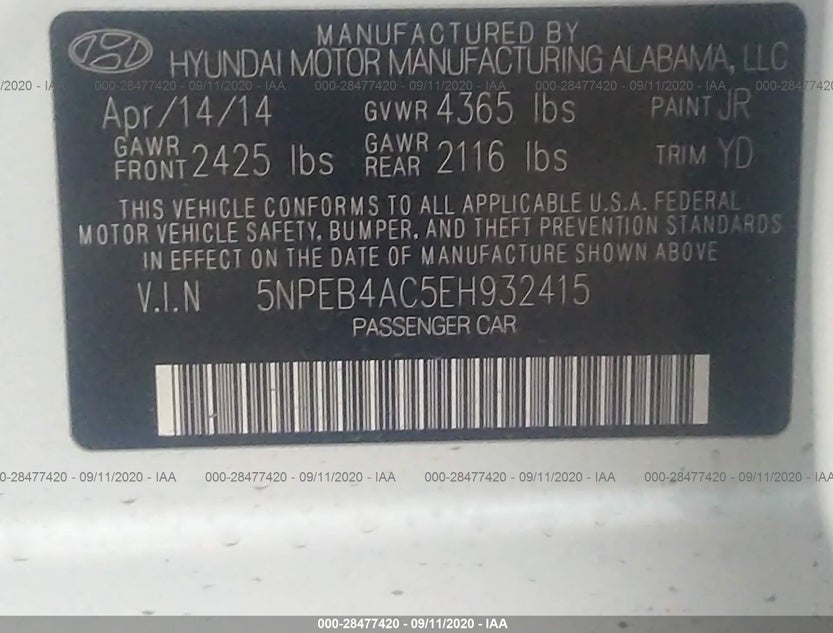 5NPEB4AC5EH932415