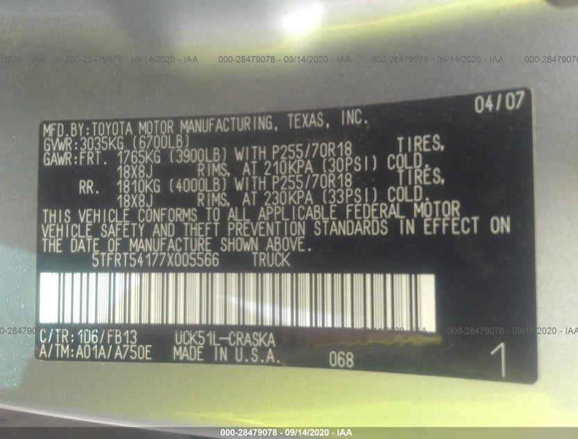 5TFRT54177X005566