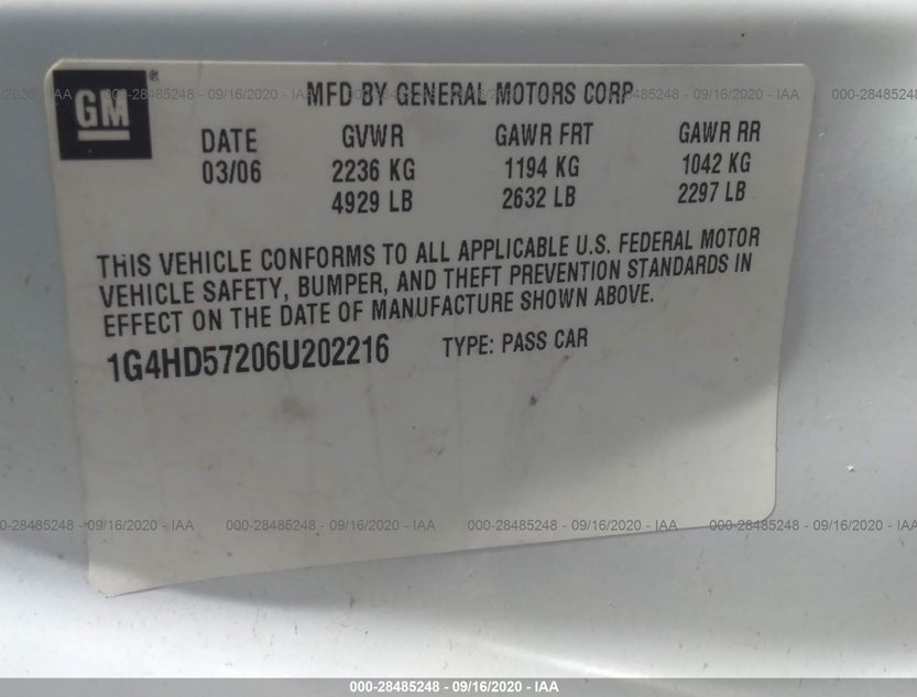 1G4HD57206U202216