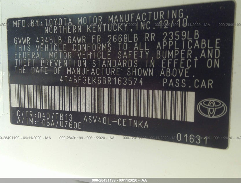4T4BF3EK6BR163574