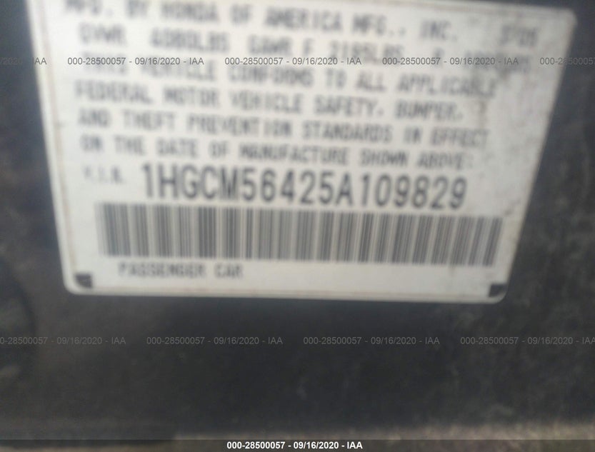 1HGCM56425A109829