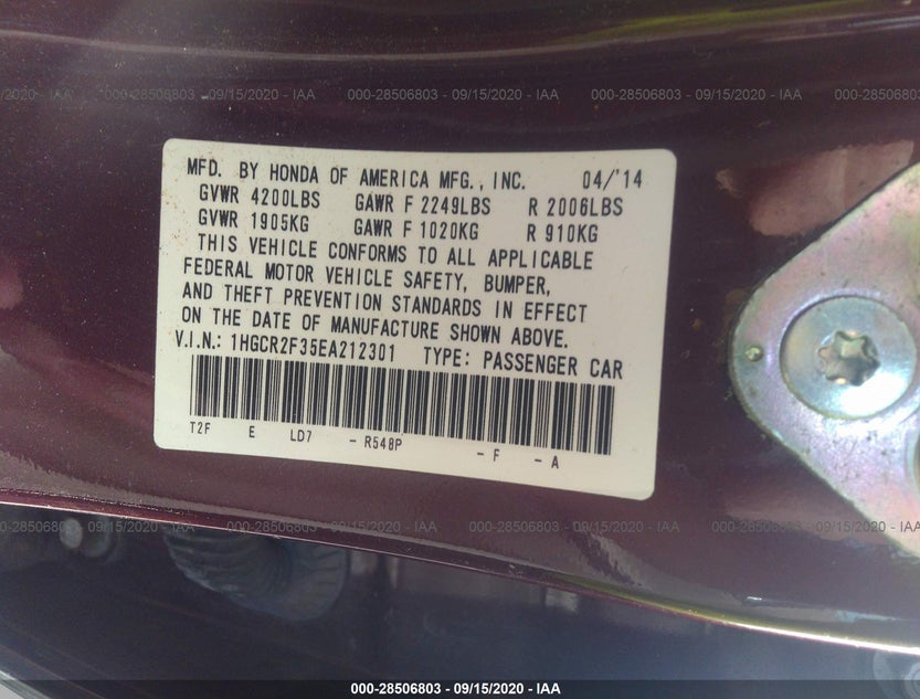 1HGCR2F35EA212301