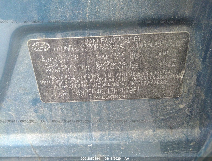 5NPEU46F17H207961