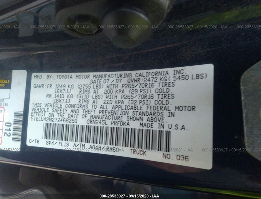 5TELU42N27Z468260
