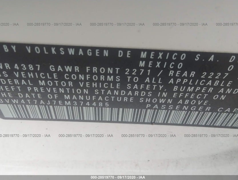 3VW4T7AJ7EM374485