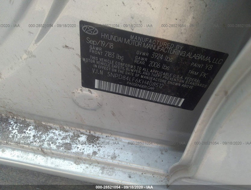 5NPD84LF6KH408512