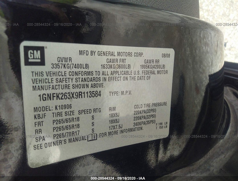 1GNFK263X9R113584
