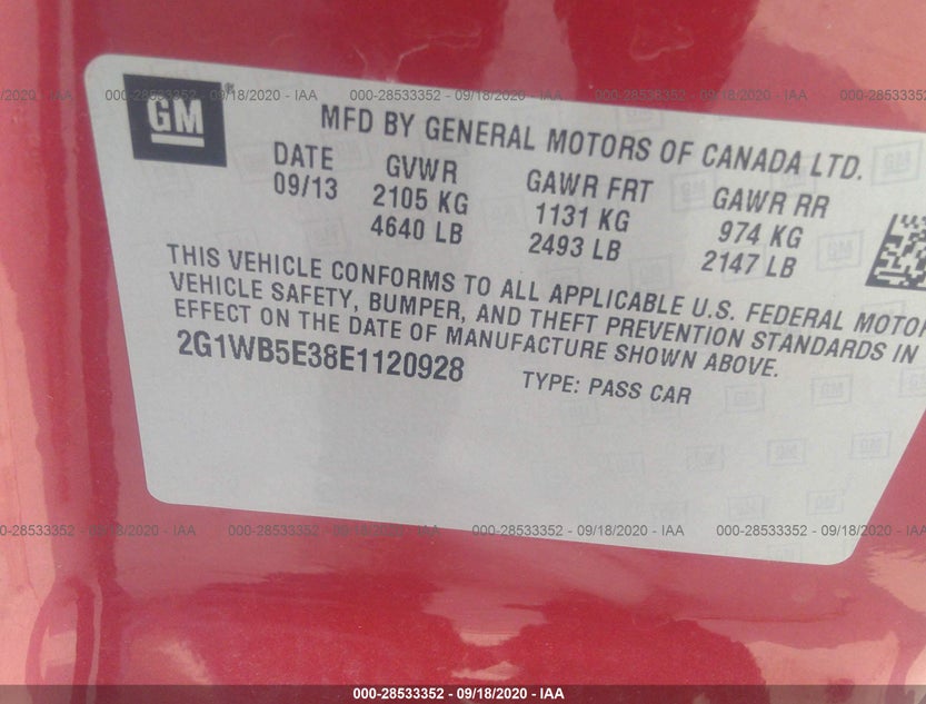 2G1WB5E38E1120928
