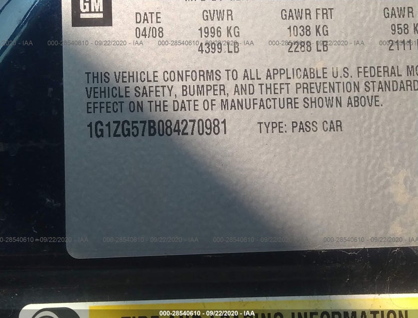 1G1ZG57B084270981